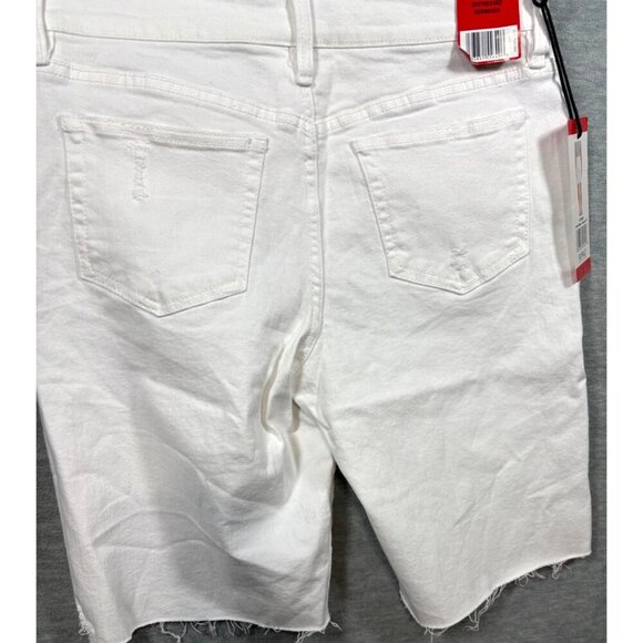 Buffalo‎ David Bitton Womens White Distressed Mid Rise Bermuda Jean Shorts 8/29 - Picture 8 of 8